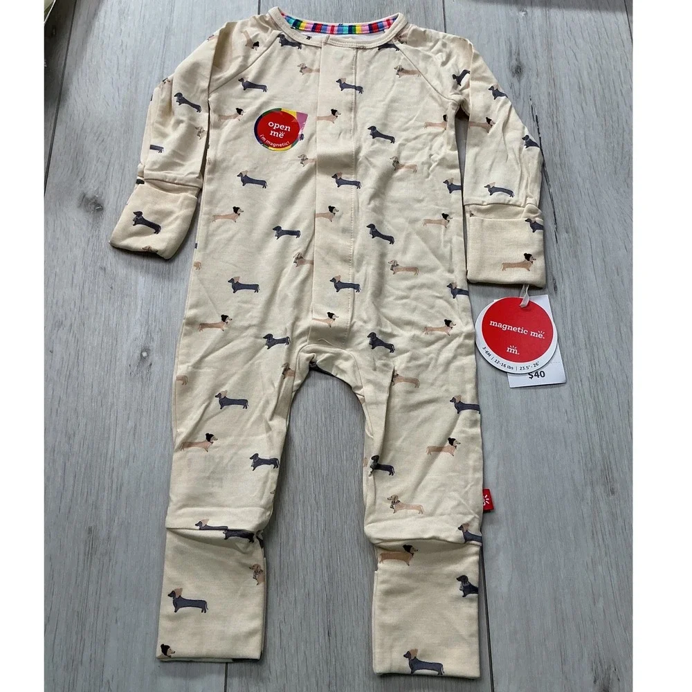 Magnetic Me Modal Magnetic Convertible Coverall Baby Unisex 3-6M Cream New W Tag